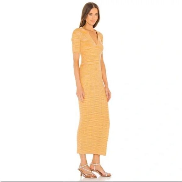 NWT L*Space Destination Knit Ribbed Apricot Bodycon Maxi Dress Medium Revolve - Picture 11 of 14